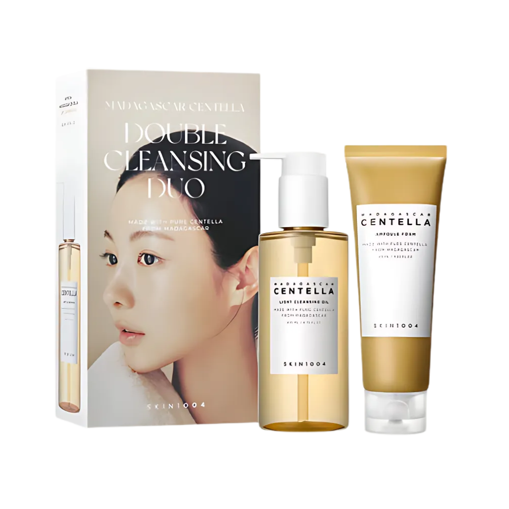 MADAGASCAR CENTELLA DOUBLE CLEANSING DUO (LIGHT CLEANSING OIL 200ML+AMPOULE FOAM 125ML)
